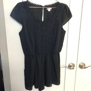 Black Romper with Pockets